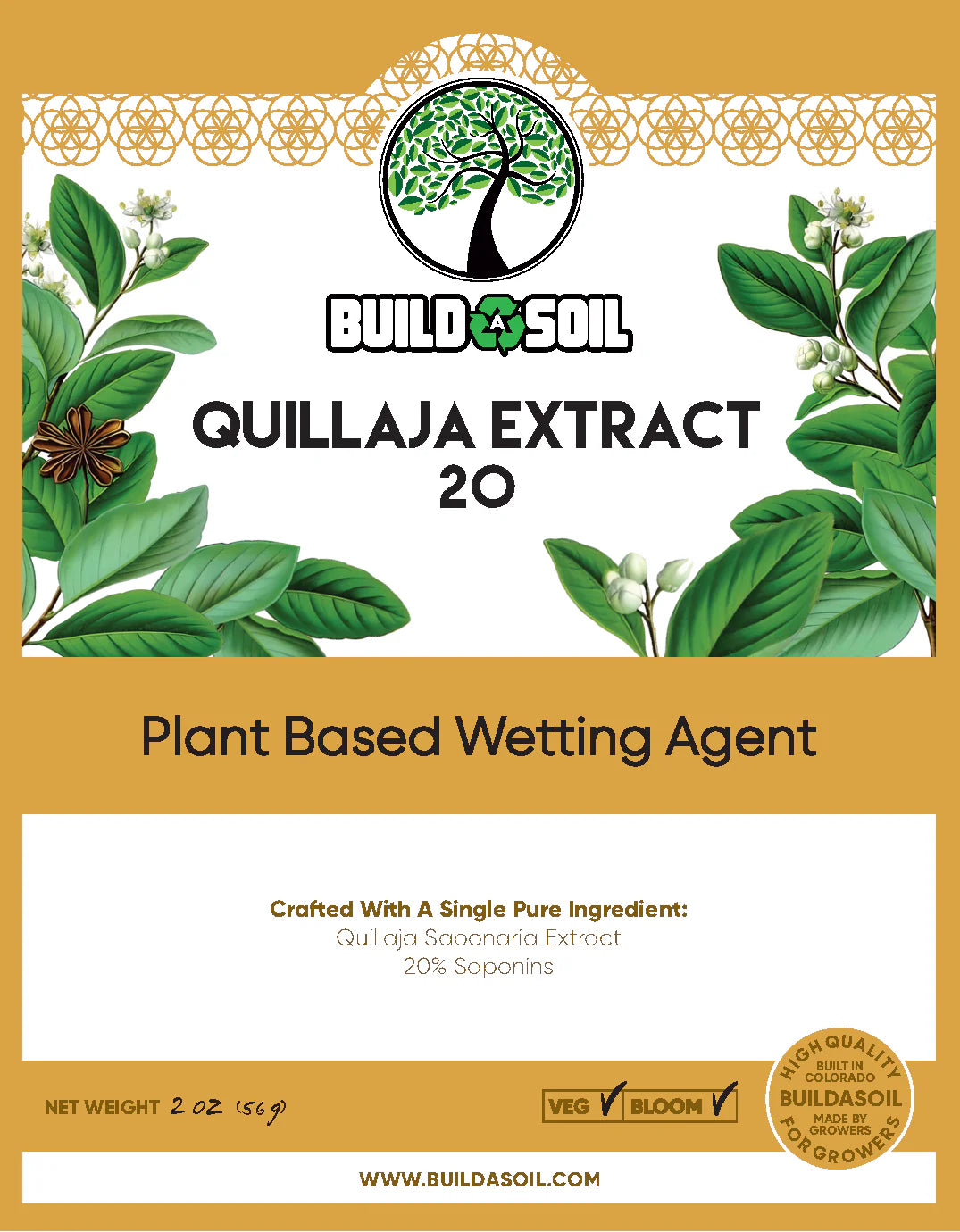 BuildASoil Quillaja Saponaria Extract Powder 20